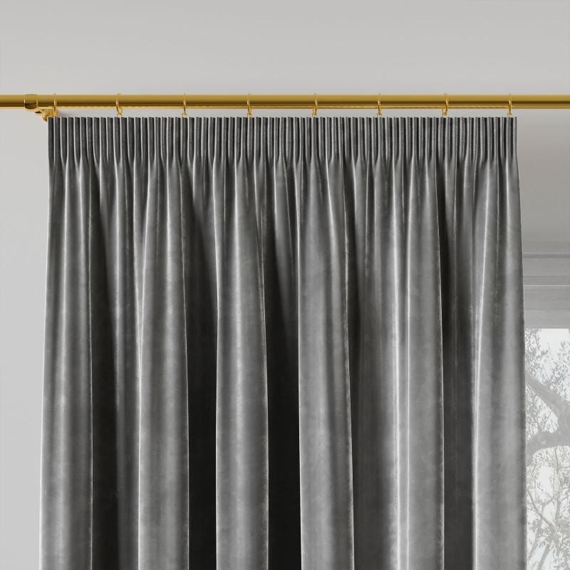 Velvi zasłona gotowa na taśmie, szerokość 140 x wysokość 240cm, kolor 006 ciemny szary  antracytowy
