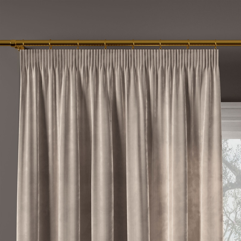 Velvi zasłona gotowa na taśmie, szerokość 140 x wysokość 240cm, kolor 017 szaro-beżowy