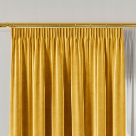 Velvi zasłona gotowa na taśmie, szerokość 140 x wysokość 230cm, kolor 009 żółty