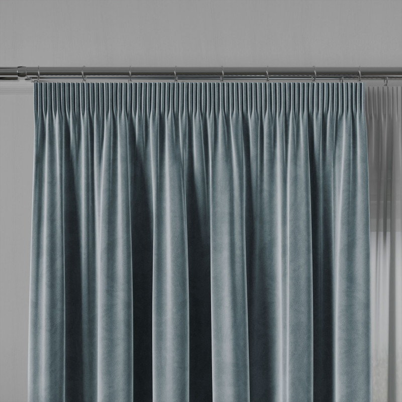 Velvi zasłona gotowa na taśmie, szerokość 140 x wysokość 230cm, kolor 063 niebieski