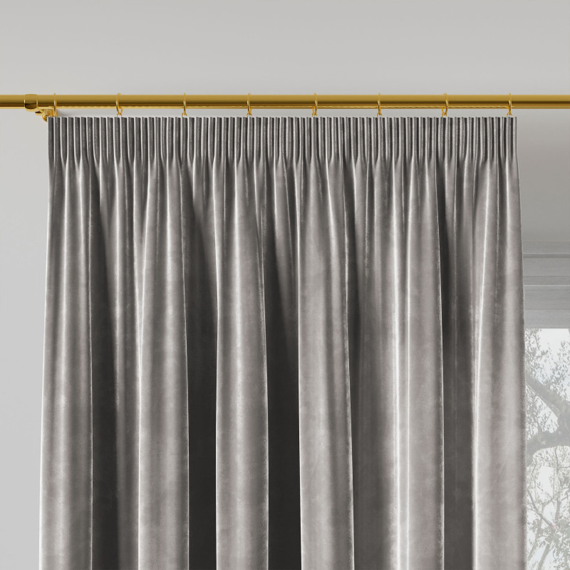 Velvi zasłona gotowa na taśmie, szerokość 140 x wysokość 230cm, kolor 005 jasny szary