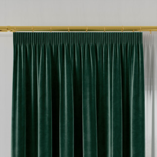 Velvi zasłona gotowa na taśmie, szerokość 140 x wysokość 230cm, kolor 012 szmaragdowy zielony