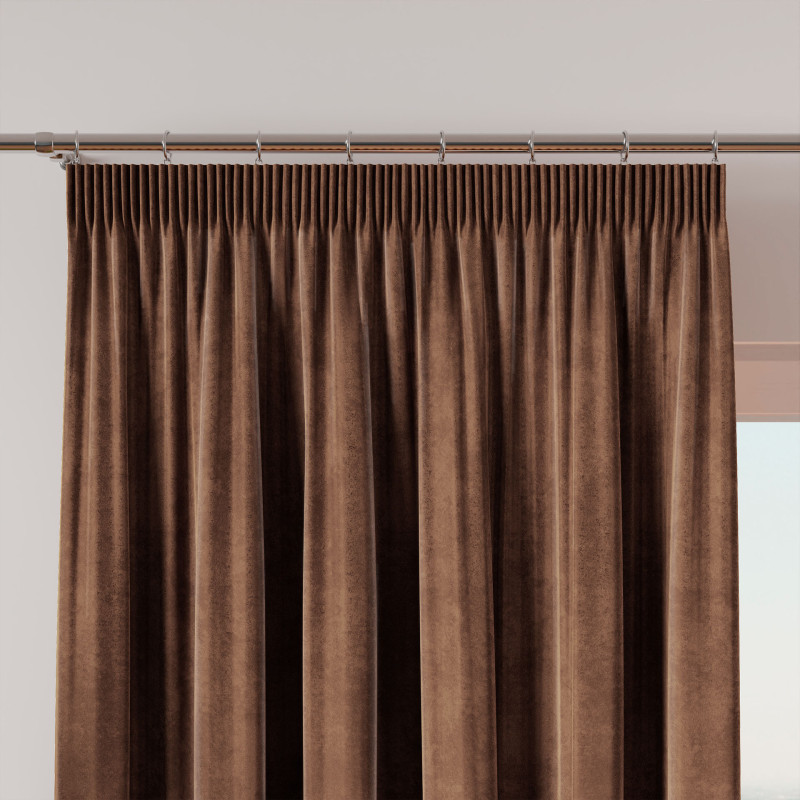 Velvi zasłona gotowa na taśmie, szerokość 140 x wysokość 250cm, kolor 002 brązowy
