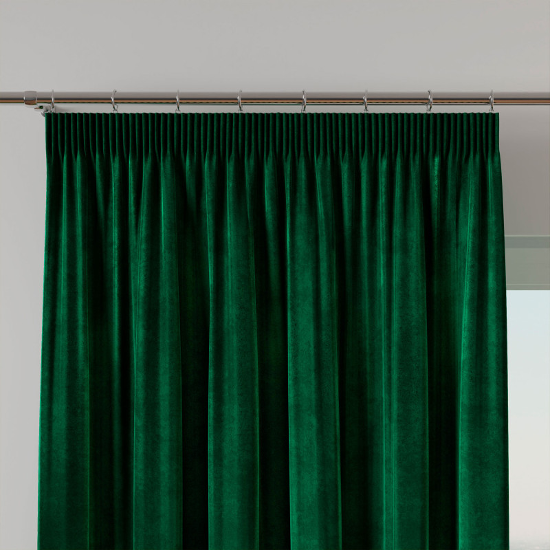 Velvi zasłona gotowa na taśmie, szerokość 140 x wysokość 160cm, kolor 010 ciemny zielony  butelkowy