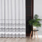 Firanka żakardowa ze wzorem pasowym, wysokość 230cm, kolor 001 biały
