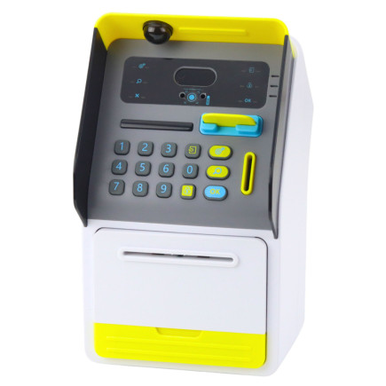 Bankomat sejf skarbonka kod pin karta bankomatowa żółty