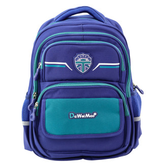 Plecak szkolny dziecięcy pas piersiowy granatowo zielony 20l 38cm