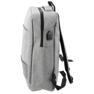 Plecak miejski biznesowy usb przegroda środkowa szary 14l 40cm