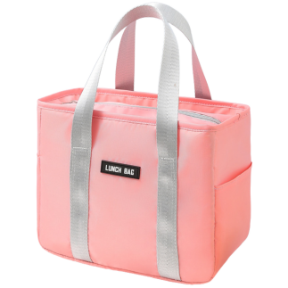 Torba termiczna izolacyjna śniadaniowa lunch bag różowa 24cm