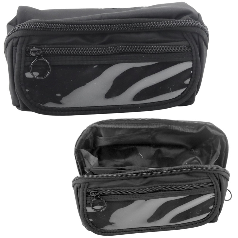 Piórnik przybornik szkolny rozkładany pojemny czarny 20x10cm Piórnik przybornik szkolny rozkładany pojemny czarny 20x10cm