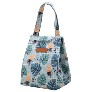 Torba termiczna izolacyjna śniadaniowa lunch bag liście ananasy 25cm