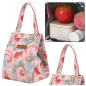 Torba termiczna izolacyjna śniadaniowa lunch bag różowa kwiaty 25cm Torba termiczna izolacyjna śniadaniowa lunch bag różowa kwiaty 25cm