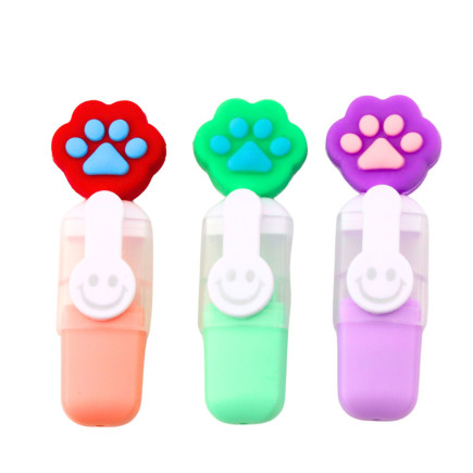 Zestaw mini zakreślacze z łapką w etui kolorowe 6szt 8cm