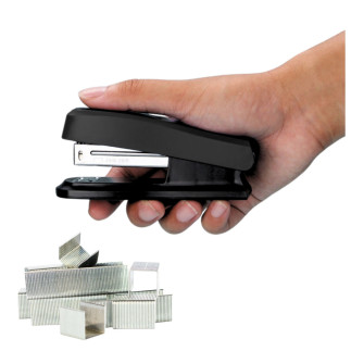 Zszywacz biurowy czarny do 30 kartek zestaw zszywek 24/6 13cm