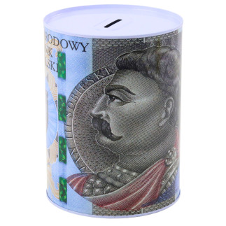 Skarbonka metalowa puszka banknot 500 złotych 16x12cm