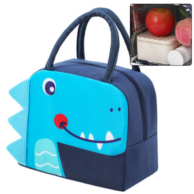 Torba termiczna izolacyjna śniadaniowa lunch bag dinozaur niebieski 23cm