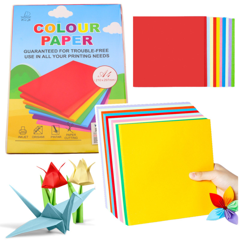 Papier kolorowy ozdobny a4 do druku rękodzieła kartki 100szt Papier kolorowy ozdobny a4 do druku rękodzieła kartki 100szt