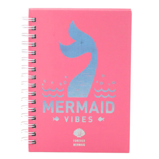 Notatnik w linie holograficzna ogon syreni różowy a6 80 kartek
