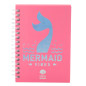 Notatnik w linie holograficzna ogon syreni różowy a6 80 kartek