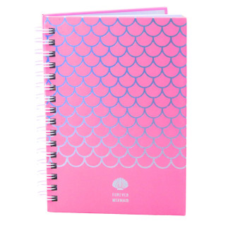 Notatnik w linie holograficzne łuski różowy a6 80 kartek
