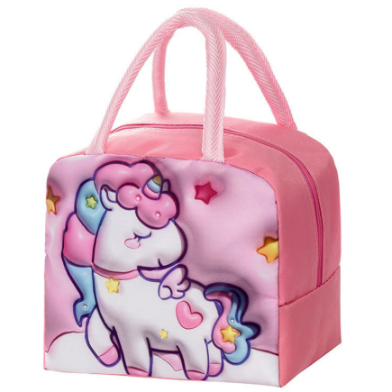 Torba termiczna śniadaniowa na lunch jednorożec różowa 23cm