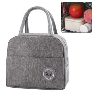 Torba termiczna izolacyjna śniadaniowa lunch bag szara 23cm