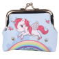 Portfelik dziecięcy jednorożec tęcza niebieski metalowy zatrzask 10x9cm Portfelik dziecięcy jednorożec tęcza niebieski metalowy zatrzask 10x9cm
