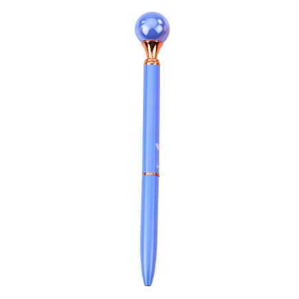 Długopis z dużą perłą obrotowy mechanizm niebieski tusz 1.0mm mix