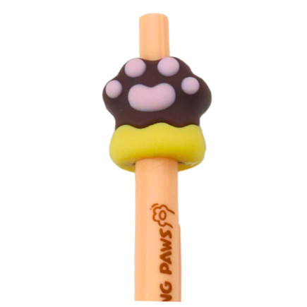 Długopis żelowy kocia łapka brązowa niebieski tusz 15cm 0.5mm