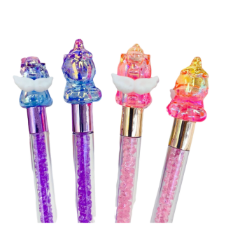 Długopis żelowy z figurką jednorożca kolorowy czarny tusz mix