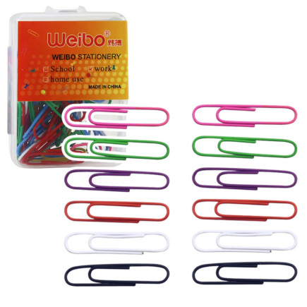 Zestaw spinacze biurowe do papieru kolorowe 30mm 40szt.