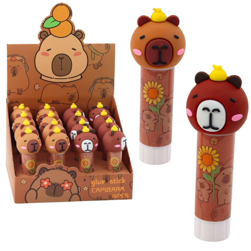Klej w sztyfcie szkolny biurowy kapibara brązowy