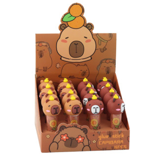 Klej w sztyfcie szkolny biurowy kapibara brązowy
