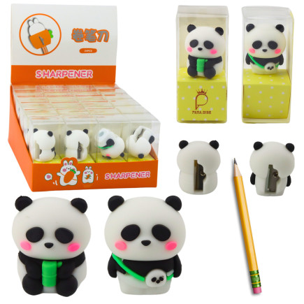 Strugaczka do kredek ołówków cienkich szkolna biurowa panda