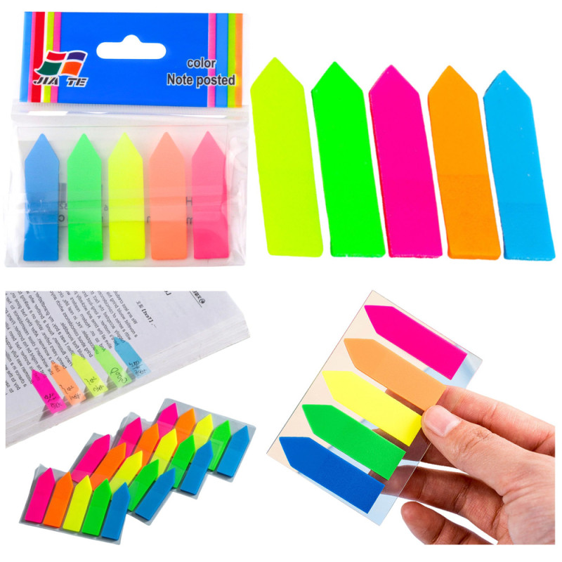 Karteczki indeksujące samoprzylepne strzałki kolorowe 45x12mm