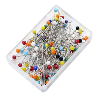 Zestaw szpilki krawieckie biurowe z kolorową główką - 100szt.
