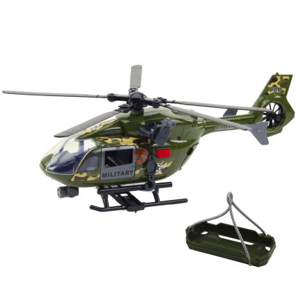 Helikopter wojskowy militarny hak nosze światła dźwięki 1:12