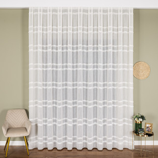Firana fantazyjna z ołowianką, wysokość 300cm, kolor 002 offwhite