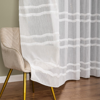 Firana fantazyjna z ołowianką, wysokość 300cm, kolor 002 offwhite