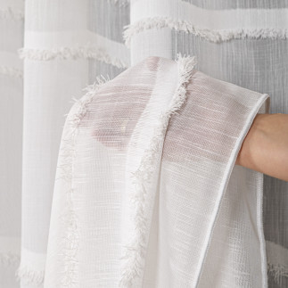 Firana fantazyjna z ołowianką, wysokość 300cm, kolor 002 offwhite
