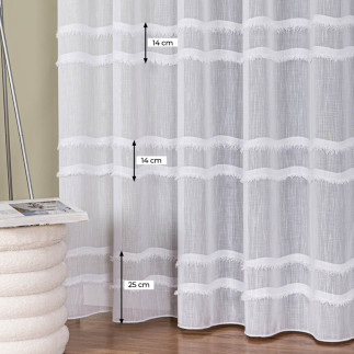 Firana fantazyjna z ołowianką, wysokość 300cm, kolor 002 offwhite