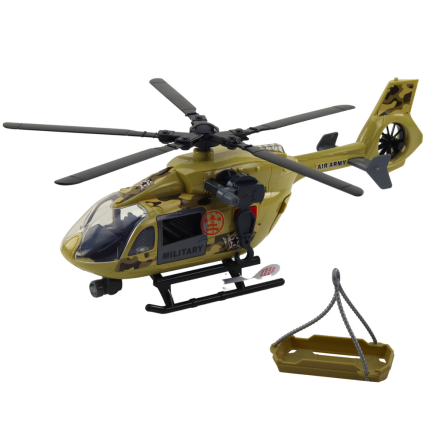 Helikopter wojskowy militarny hak nosze światła dźwięki 1:14