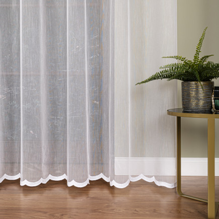 Firanka haftowana, wysokość 300cm, kolor 001 biały