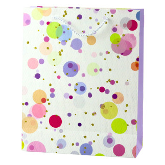 Torba prezentowa kropki akwarelowe pastelowe  32 × 26 × 10 cm