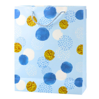 Torba prezentowa wzór złote kropki pastelowa  32 × 26 × 10 cm
