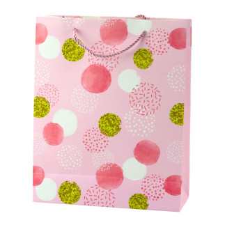 Torba prezentowa wzór złote kropki pastelowa  32 × 26 × 10 cm
