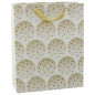 Torba prezentowa elegancka złote gwiazdki biała 32 x 26 x 12 cm