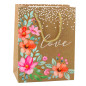 Torba prezentowa napis love kwiaty 23 x 18 x 10,5 cm