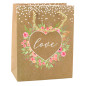 Torba prezentowa napis love kwiaty 23 x 18 x 10,5 cm