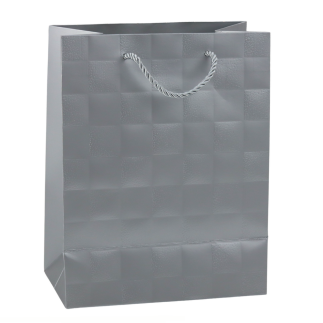 Torba prezentowa elegancka tłoczone kwadraty 23 x 18 x 10,5 cm